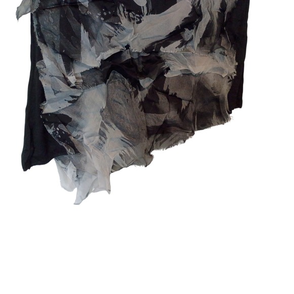 Tempo Paris Womens Asymmetric Abstract Ruffle Tank Top Black White Size L - Picture 5 of 11